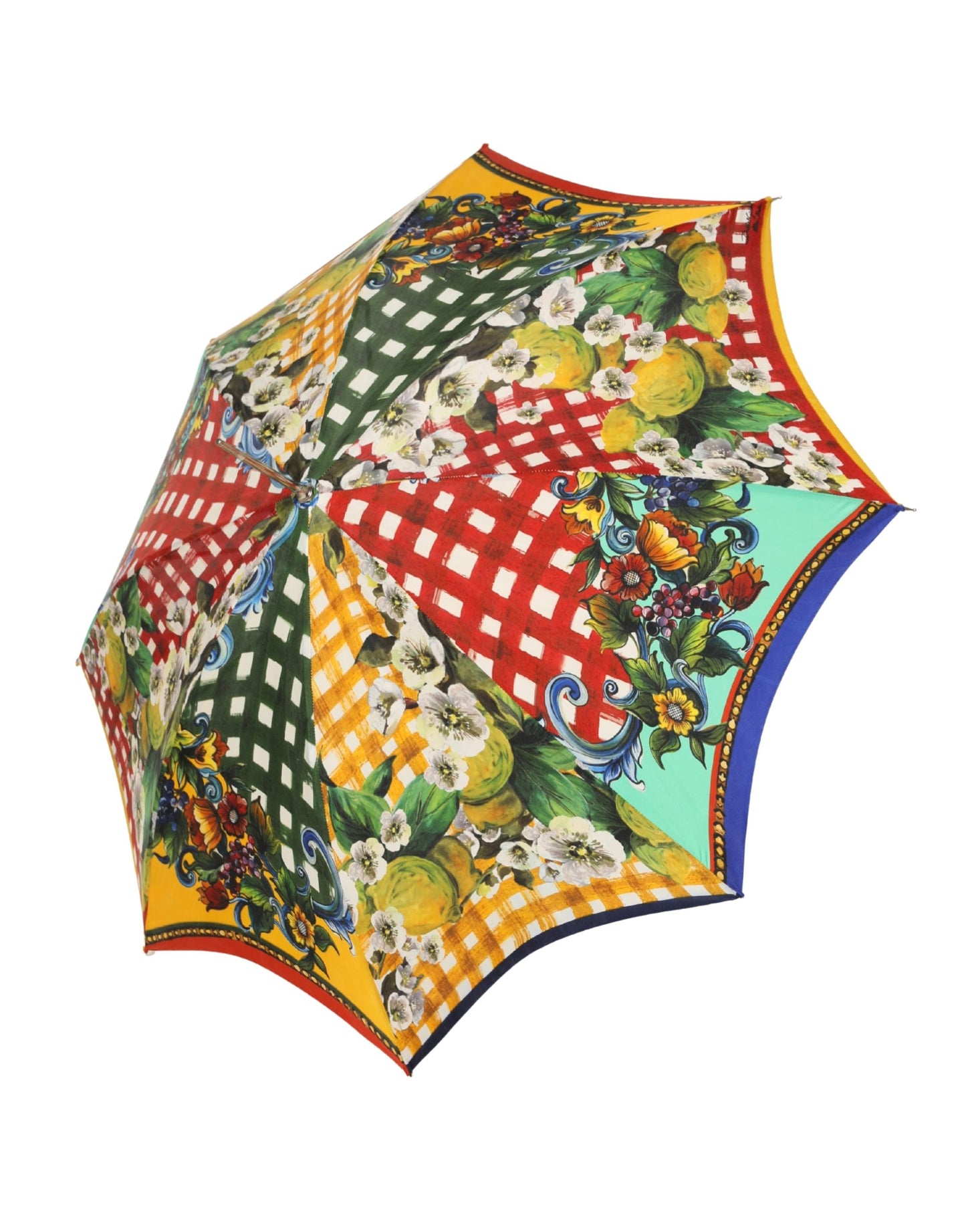 Dolce & Gabbana Multicolor Carretto Siciliano Print Collapsible Umbrella Curated Luxury Accessories by Orvyn