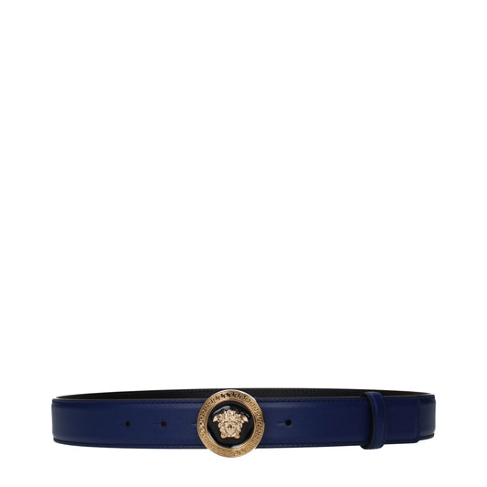 Versace Blue Leather Belt Curated Luxury Accessories by Orvyn