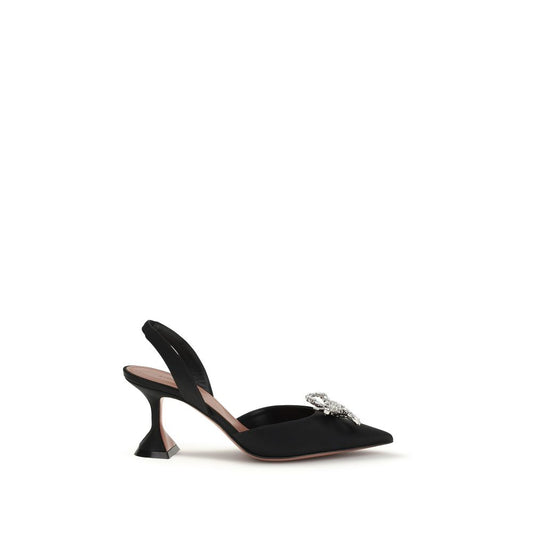 Amina Muaddi Black Silk High Heel Pumps Curated Luxury Accessories by Orvyn