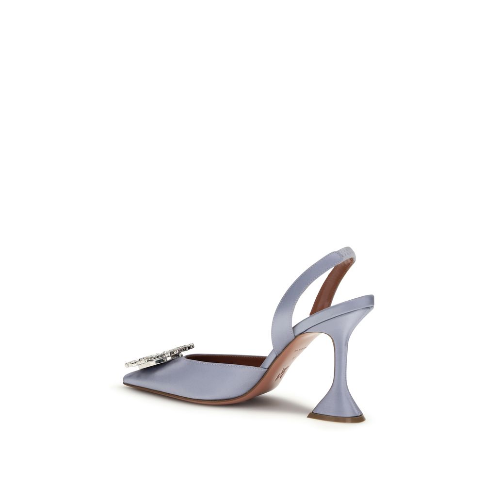 Amina Muaddi Purple Silk High Heel Pumps Curated Luxury Accessories by Orvyn