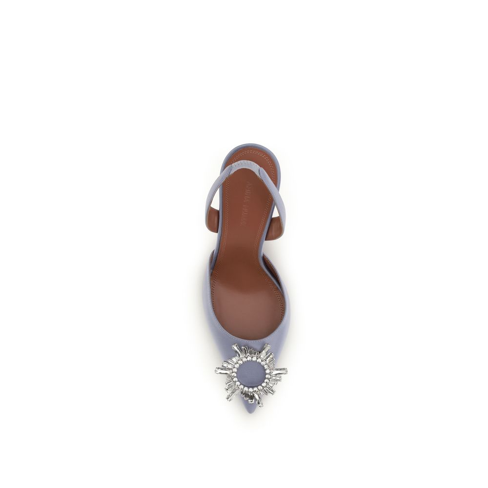 Amina Muaddi Purple Silk High Heel Pumps Curated Luxury Accessories by Orvyn