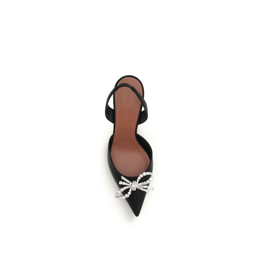 Amina Muaddi Black Silk High Heel Pumps Curated Luxury Accessories by Orvyn