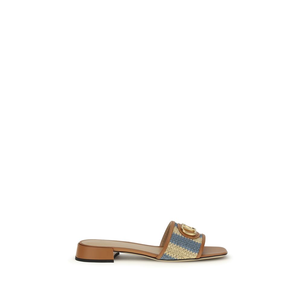 Valentino Garavani Multicolor Viscose Flat Sandals Curated Luxury Accessories by Orvyn