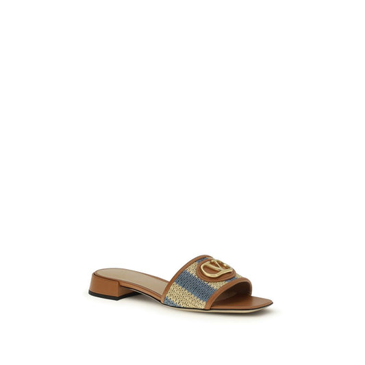 Valentino Garavani Multicolor Viscose Flat Sandals Curated Luxury Accessories by Orvyn