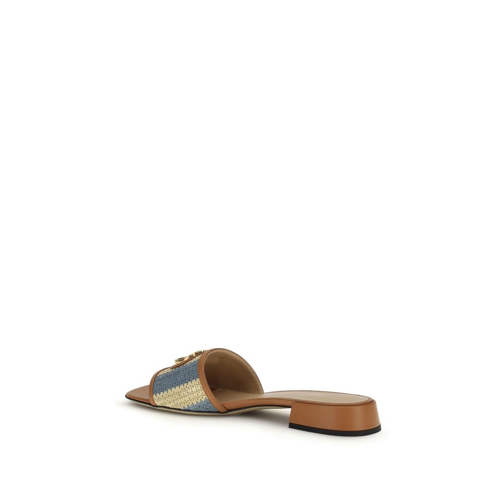 Valentino Garavani Multicolor Viscose Flat Sandals Curated Luxury Accessories by Orvyn