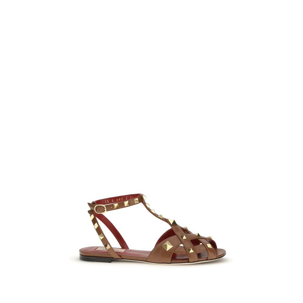 Valentino Garavani Brown Goatskin Strap-On Sandals Curated Luxury Accessories by Orvyn