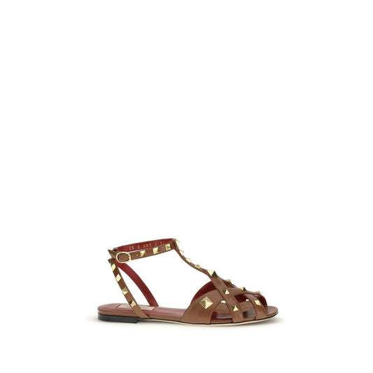 Valentino Garavani Brown Goatskin Strap-On Sandals Curated Luxury Accessories by Orvyn