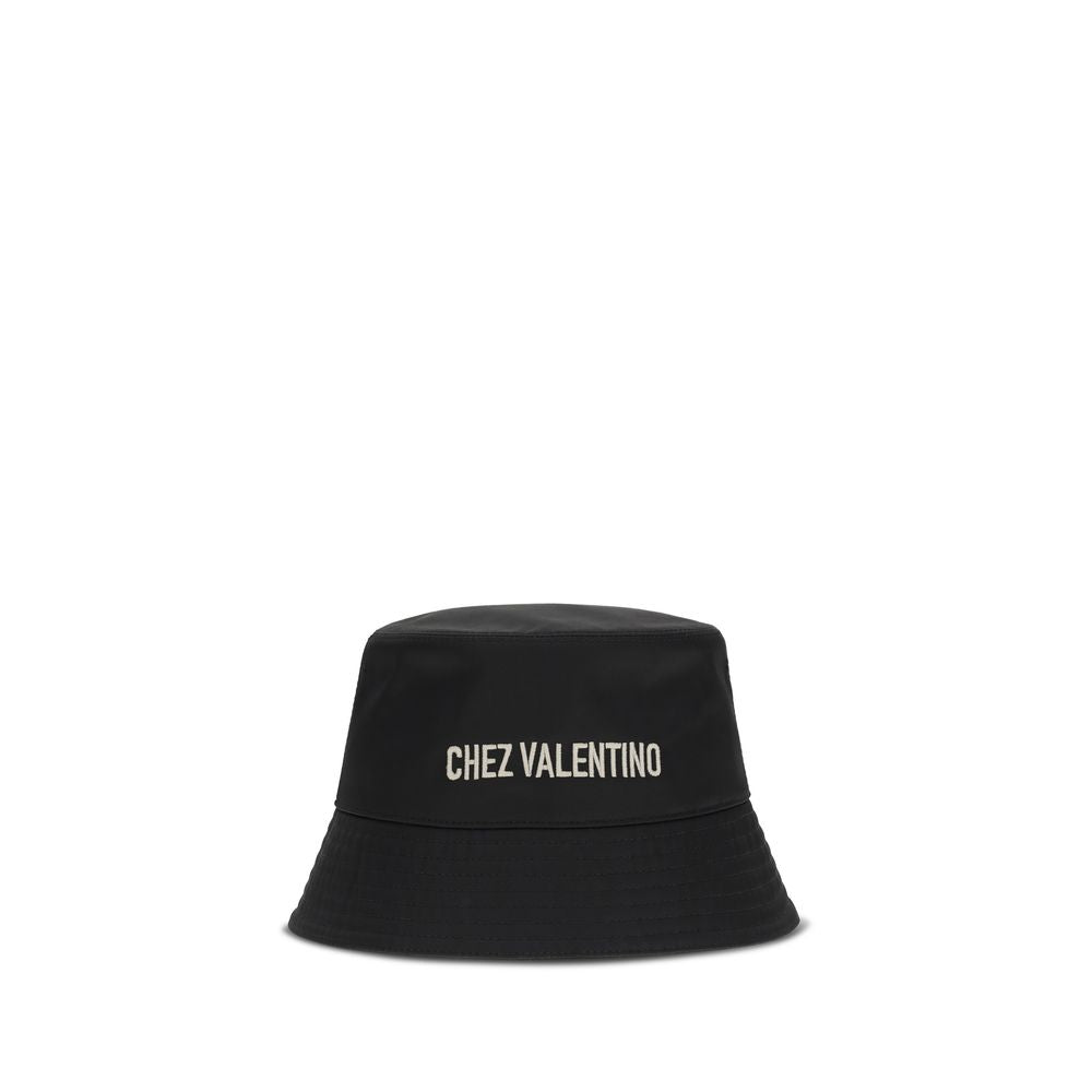 Valentino Garavani Black Cotton Bucket Hat Curated Luxury Accessories by Orvyn