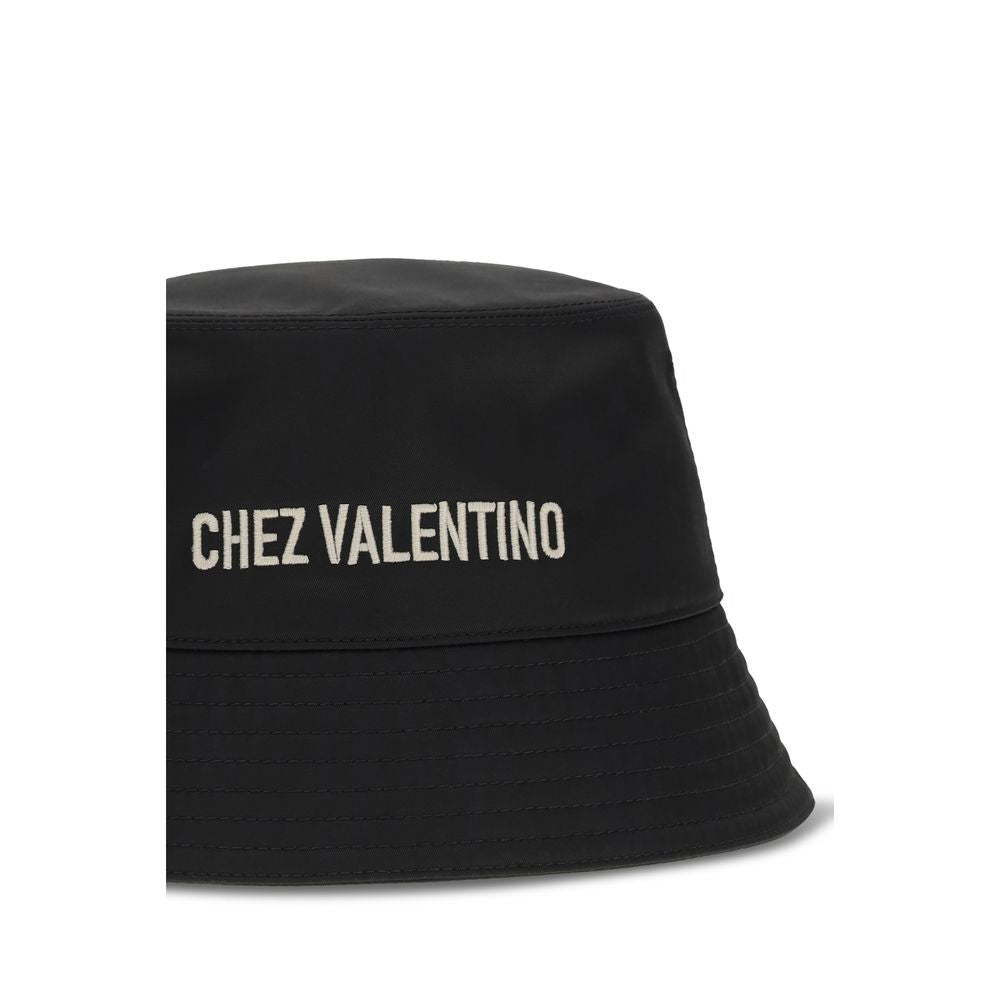 Valentino Garavani Black Cotton Bucket Hat Curated Luxury Accessories by Orvyn