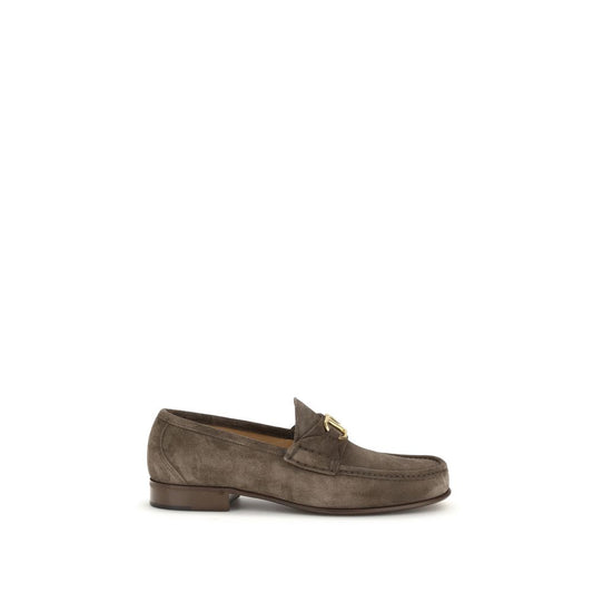 Valentino Garavani Brown Calf Leather Bos Taurus Slip-On Loafers Curated Luxury Accessories by Orvyn