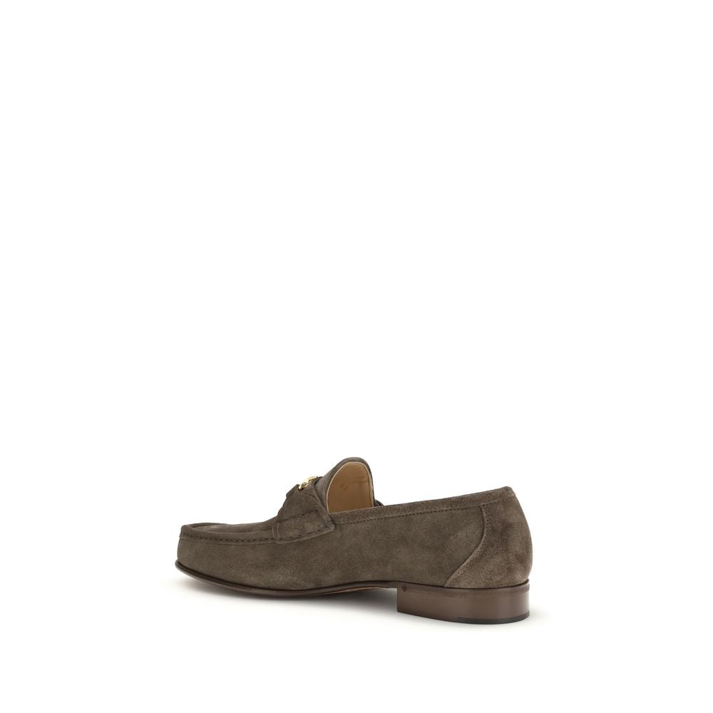 Valentino Garavani Brown Calf Leather Bos Taurus Slip-On Loafers Curated Luxury Accessories by Orvyn