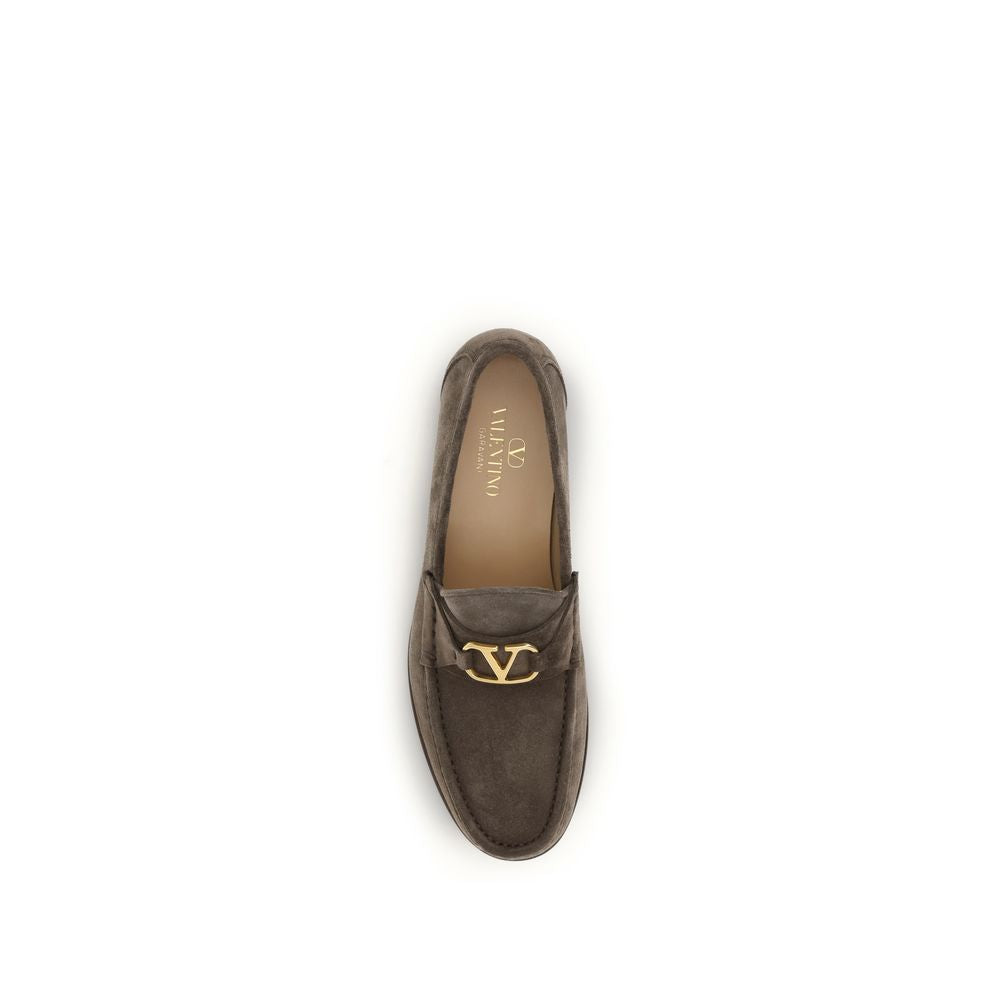 Valentino Garavani Brown Calf Leather Bos Taurus Slip-On Loafers Curated Luxury Accessories by Orvyn