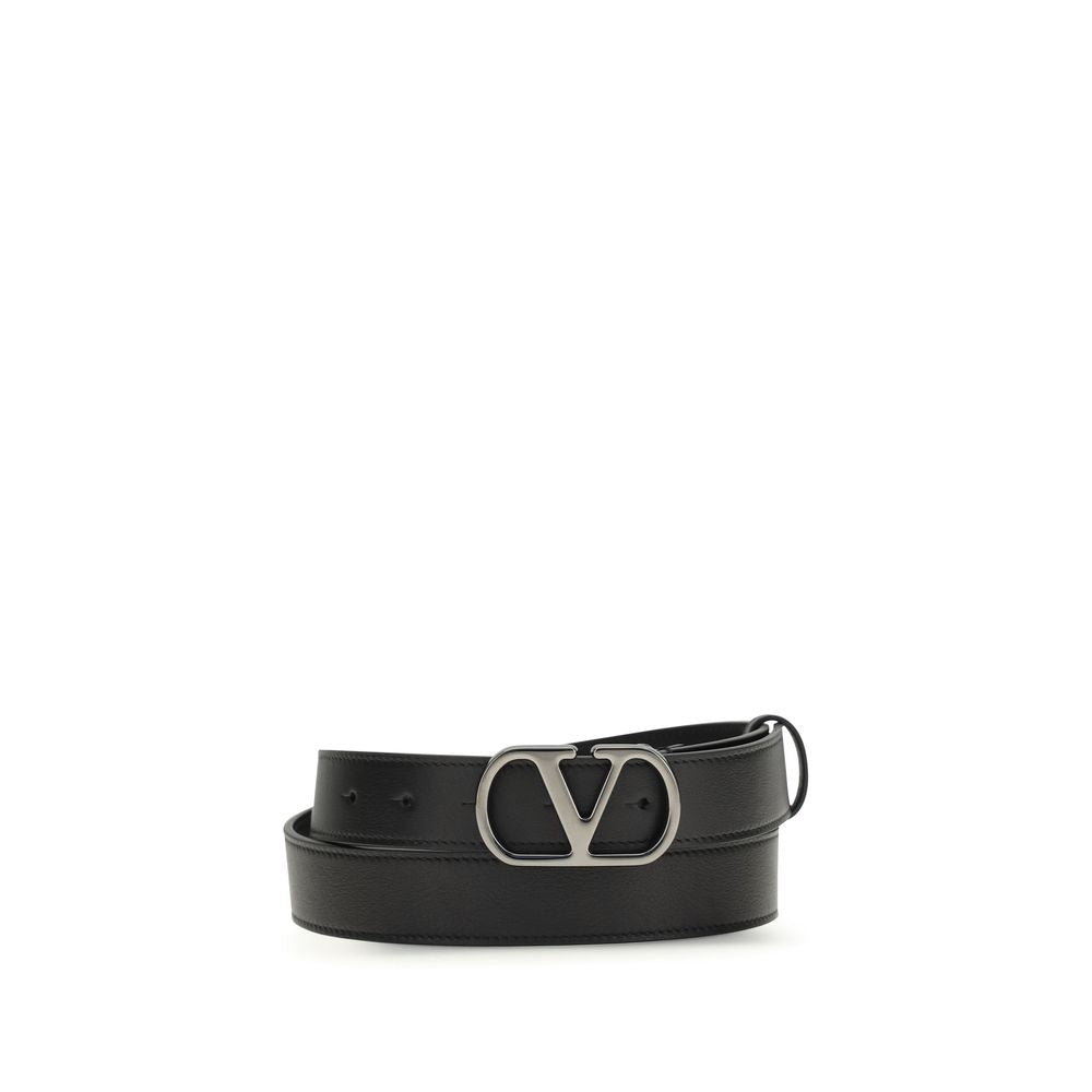 Valentino Garavani Black Calf Leather Bos Taurus Regular Belt Curated Luxury Accessories by Orvyn