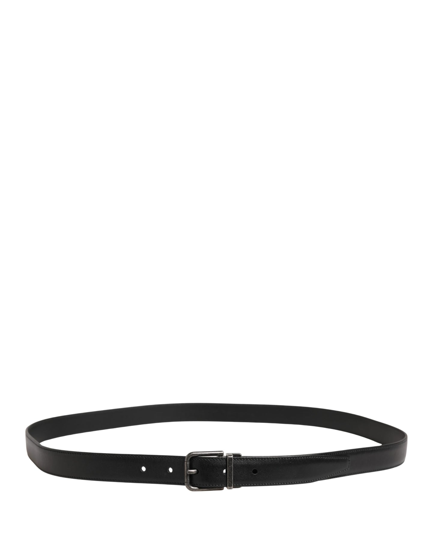 Dolce & Gabbana Men Black Classic Leather Metal Buckle Belt Curated Luxury Accessories by Orvyn