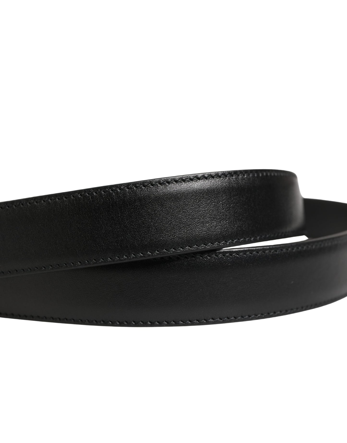 Dolce & Gabbana Men Black Classic Leather Metal Buckle Belt Curated Luxury Accessories by Orvyn