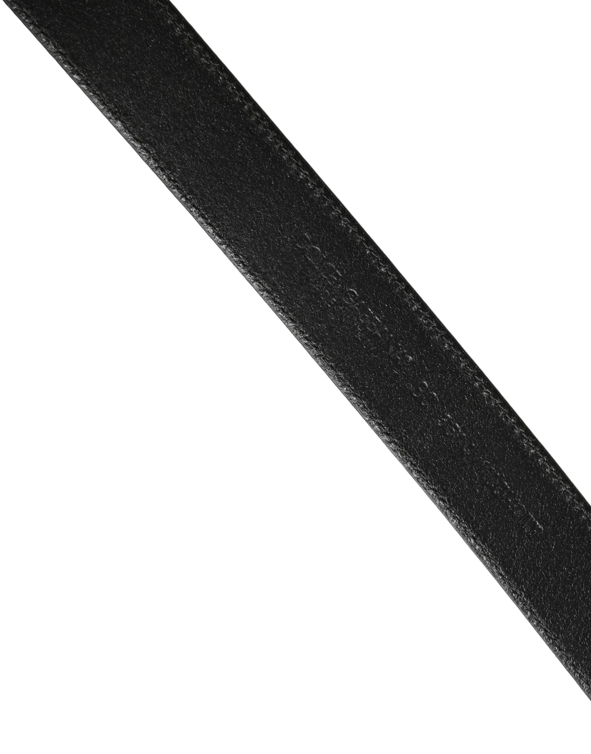 Dolce & Gabbana Men Black Classic Leather Metal Buckle Belt Curated Luxury Accessories by Orvyn