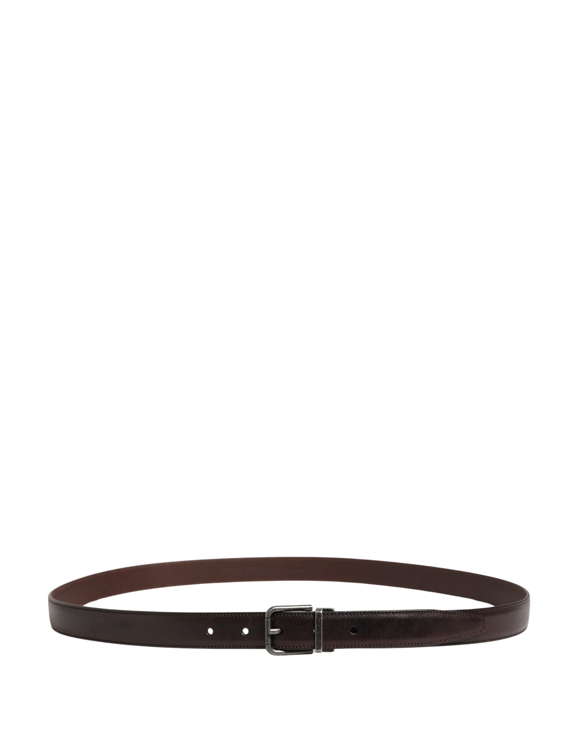 Dolce & Gabbana Men Brown Classic Leather Metal Buckle Belt Curated Luxury Accessories by Orvyn