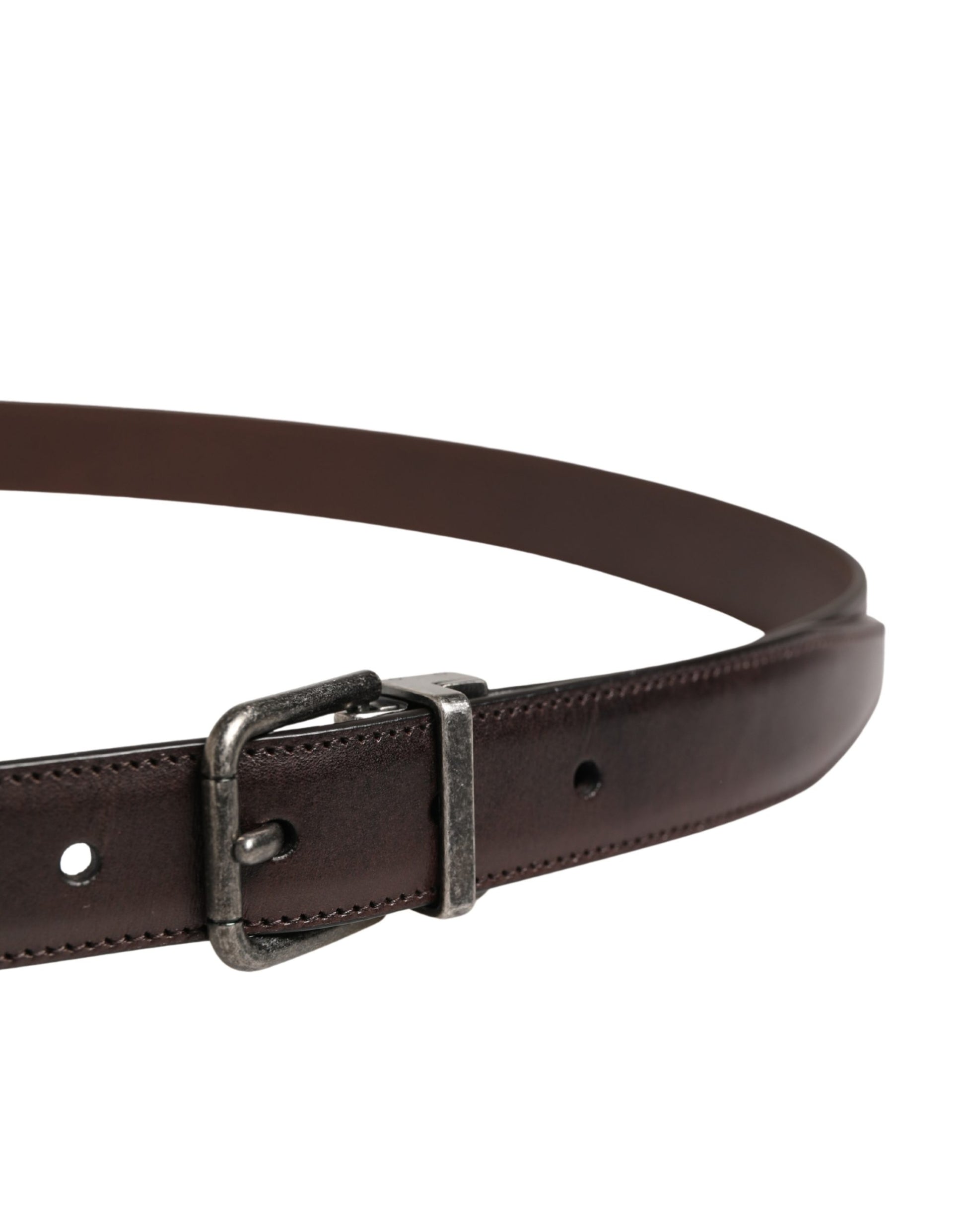 Dolce & Gabbana Men Brown Classic Leather Metal Buckle Belt Curated Luxury Accessories by Orvyn