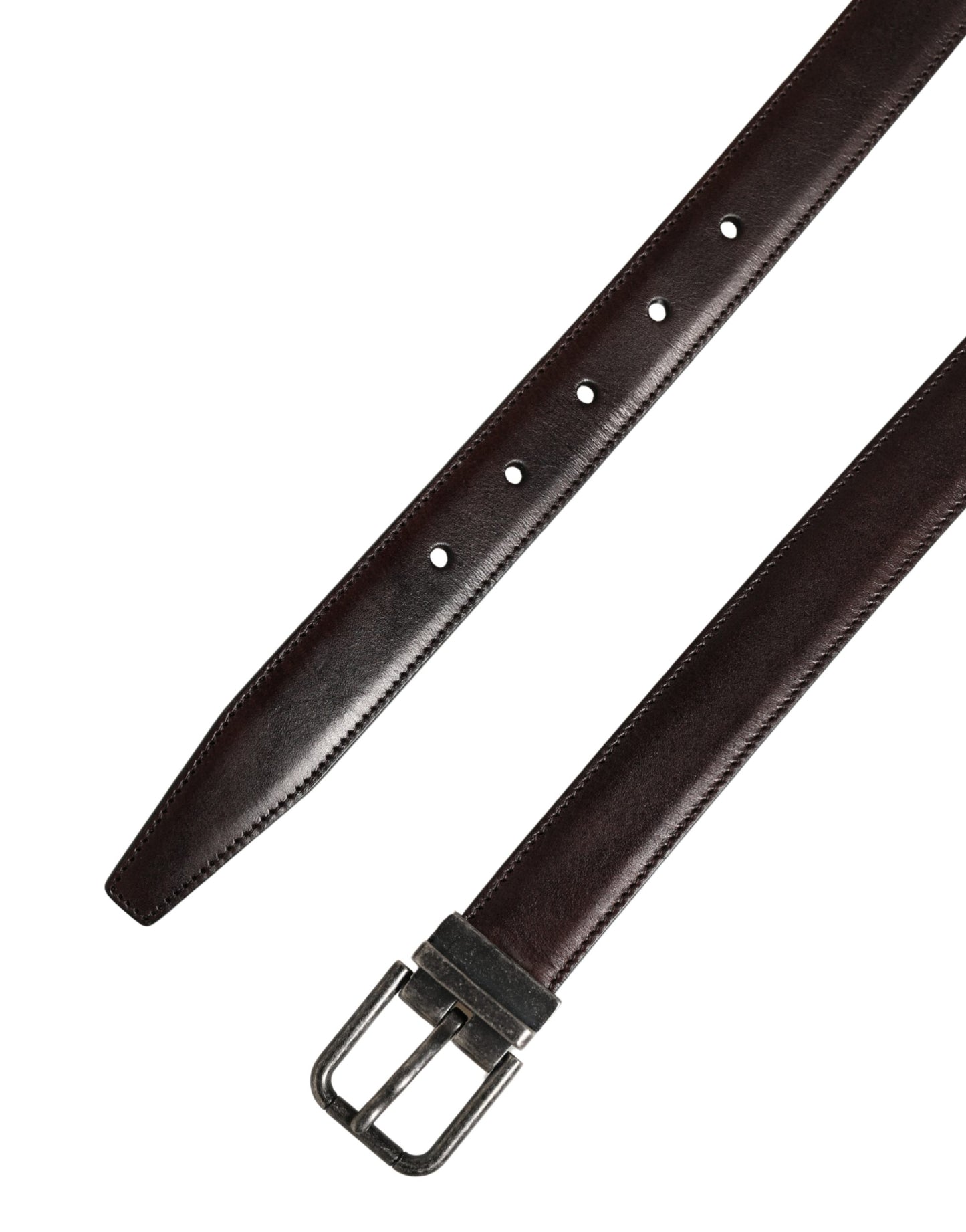 Dolce & Gabbana Men Brown Classic Leather Metal Buckle Belt Curated Luxury Accessories by Orvyn