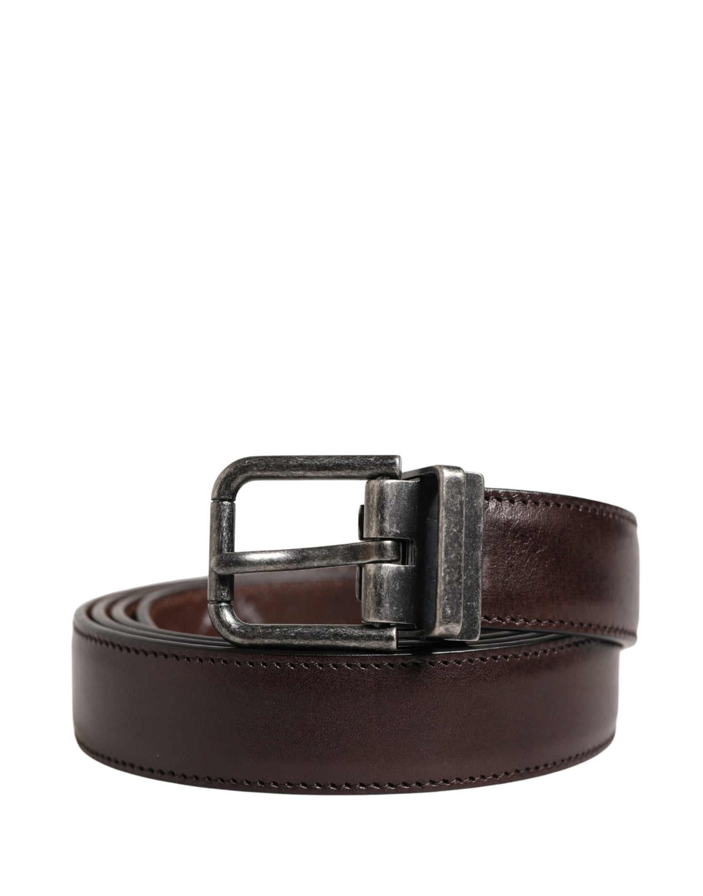 Dolce & Gabbana Men Brown Classic Leather Metal Buckle Belt Curated Luxury Accessories by Orvyn