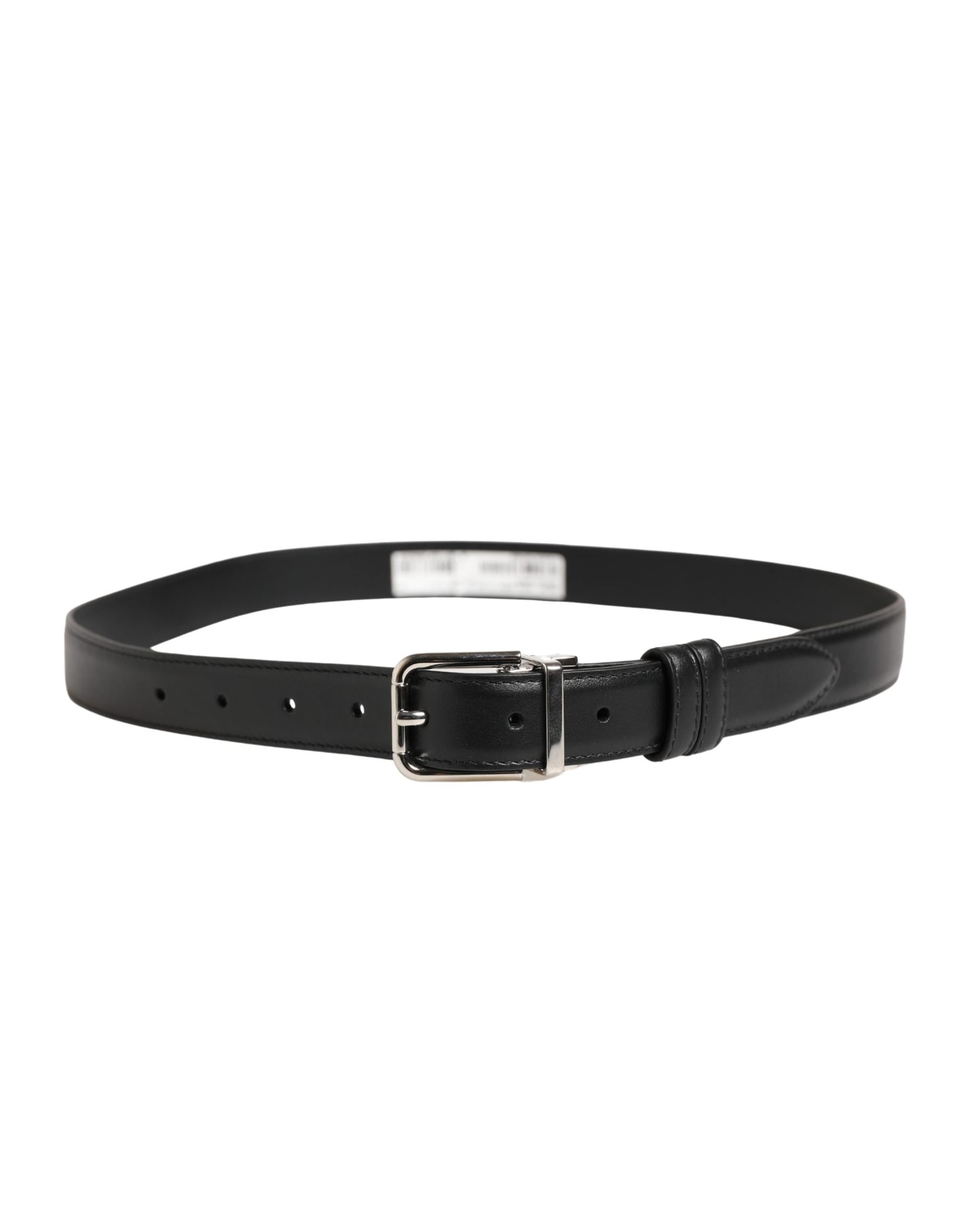 Dolce & Gabbana Men Black Classic Leather Metal Buckle Belt Curated Luxury Accessories by Orvyn