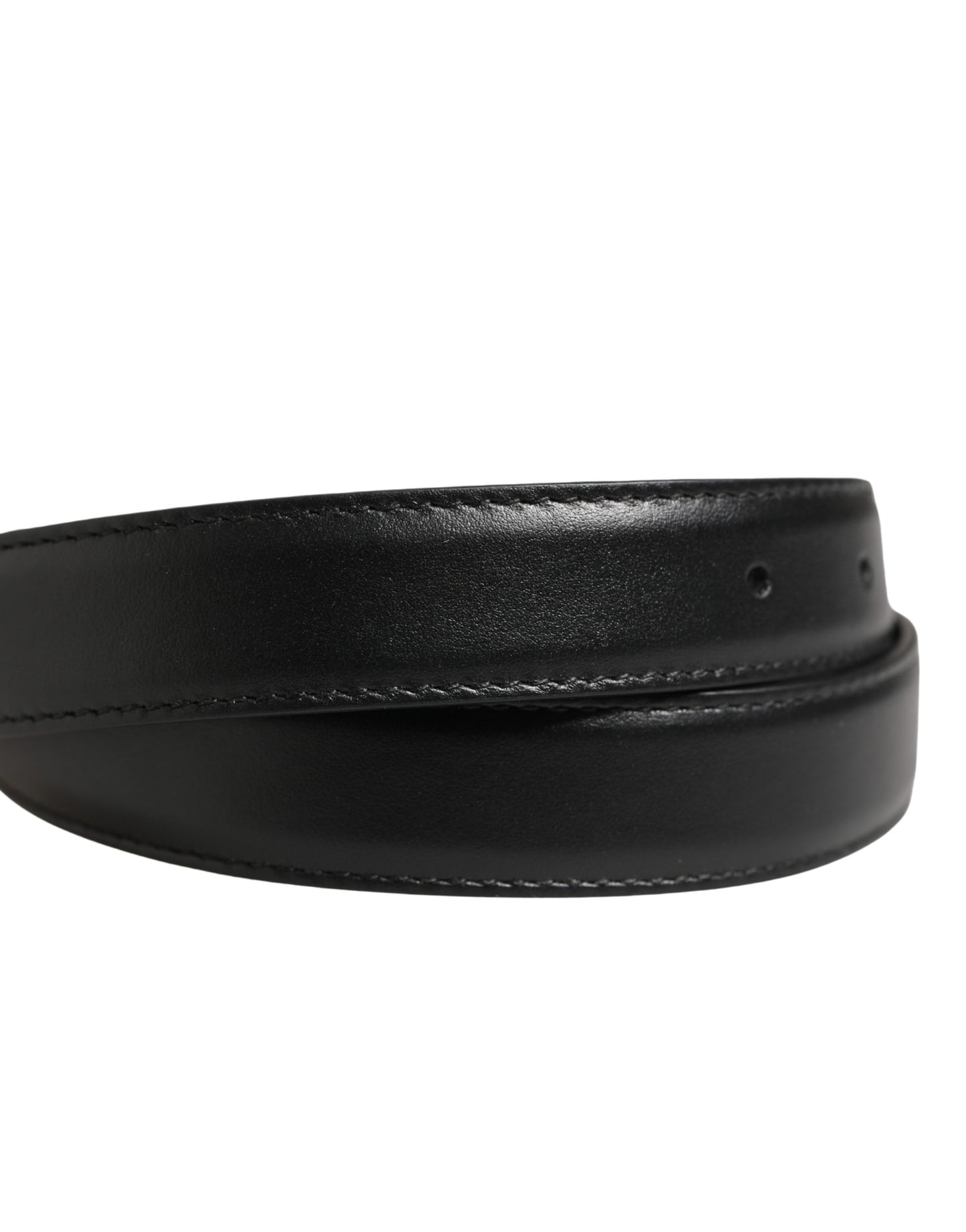 Dolce & Gabbana Men Black Classic Leather Metal Buckle Belt Curated Luxury Accessories by Orvyn