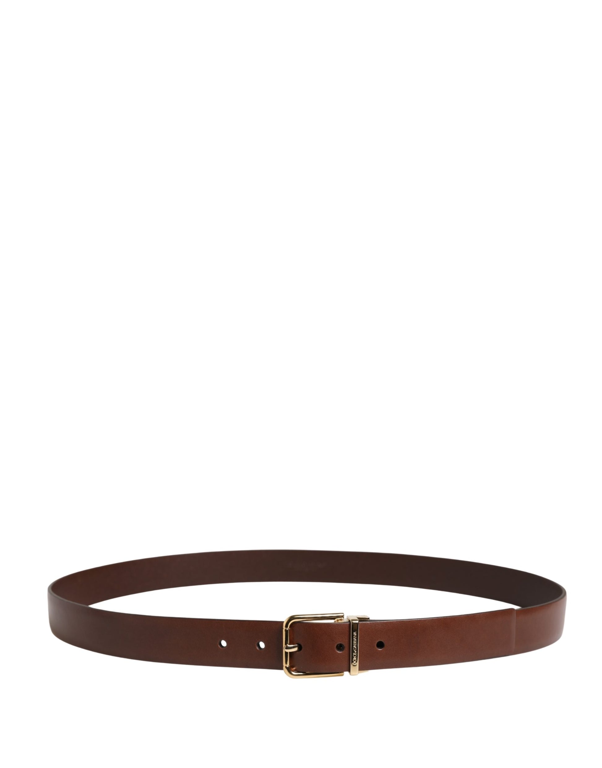 Dolce & Gabbana Men Brown Classic Leather Metal Buckle Belt Curated Luxury Accessories by Orvyn