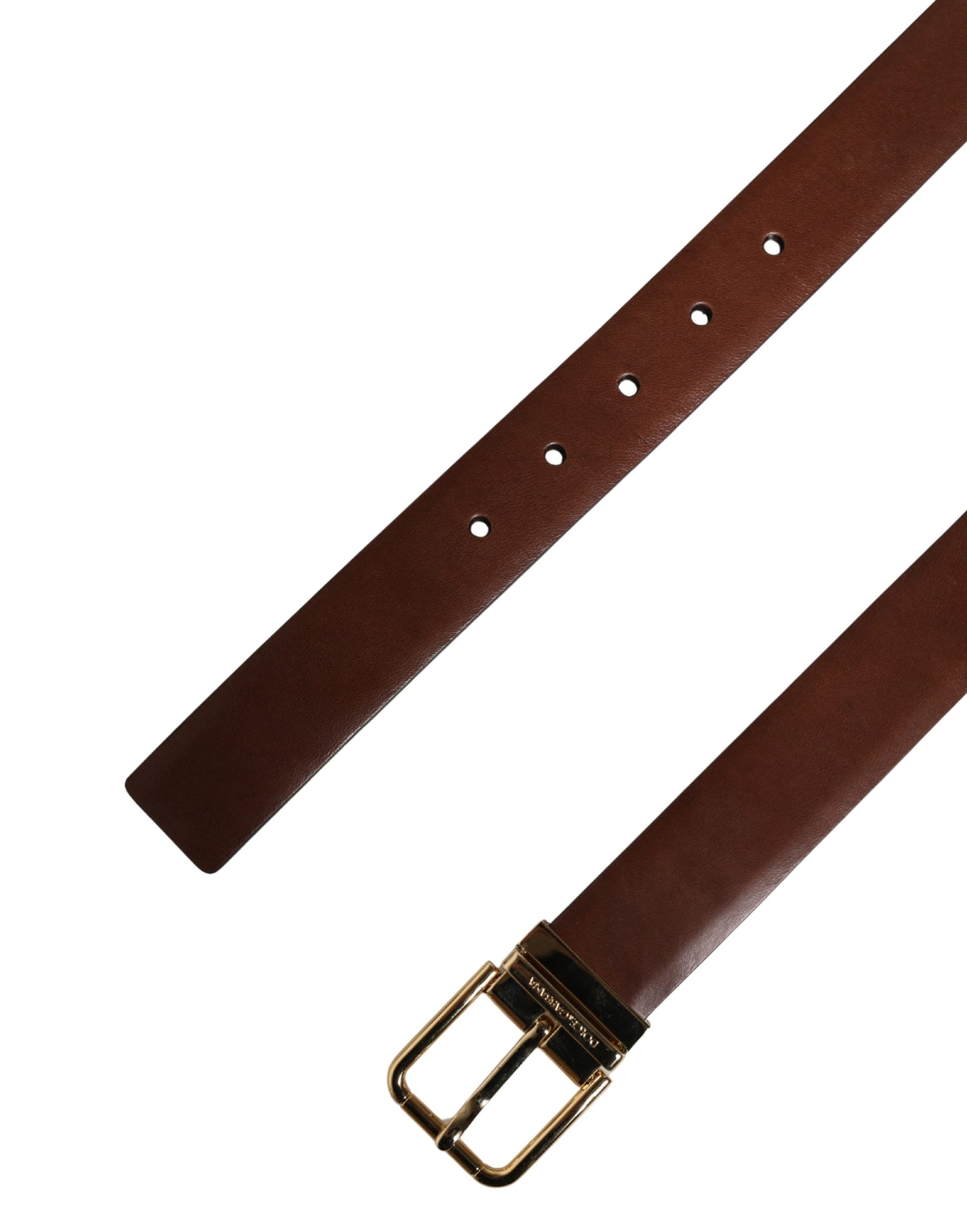Dolce & Gabbana Men Brown Classic Leather Metal Buckle Belt Curated Luxury Accessories by Orvyn