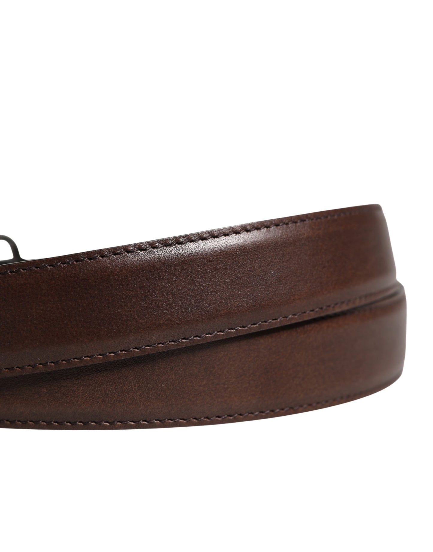Dolce & Gabbana Men Brown Classic Leather Metal Buckle Belt Curated Luxury Accessories by Orvyn