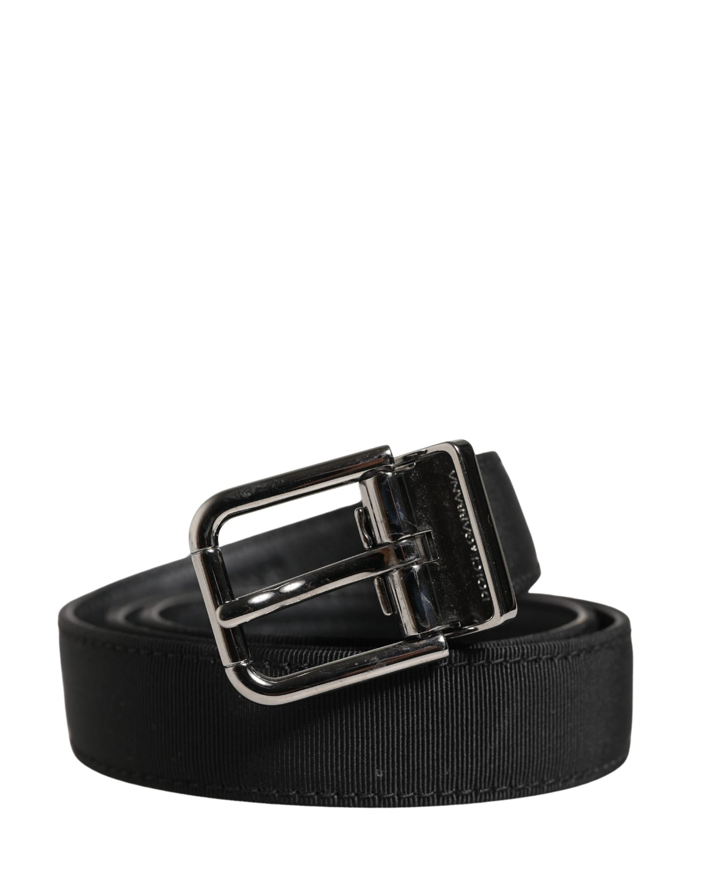 Dolce & Gabbana Men Black Viscose Leather Metal Buckle Belt Curated Luxury Accessories by Orvyn