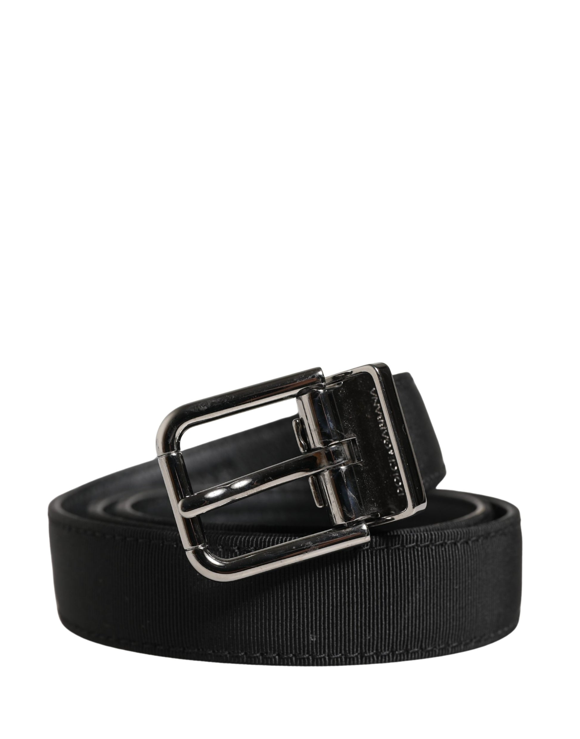 Dolce & Gabbana Men Black Viscose Leather Metal Buckle Belt Curated Luxury Accessories by Orvyn