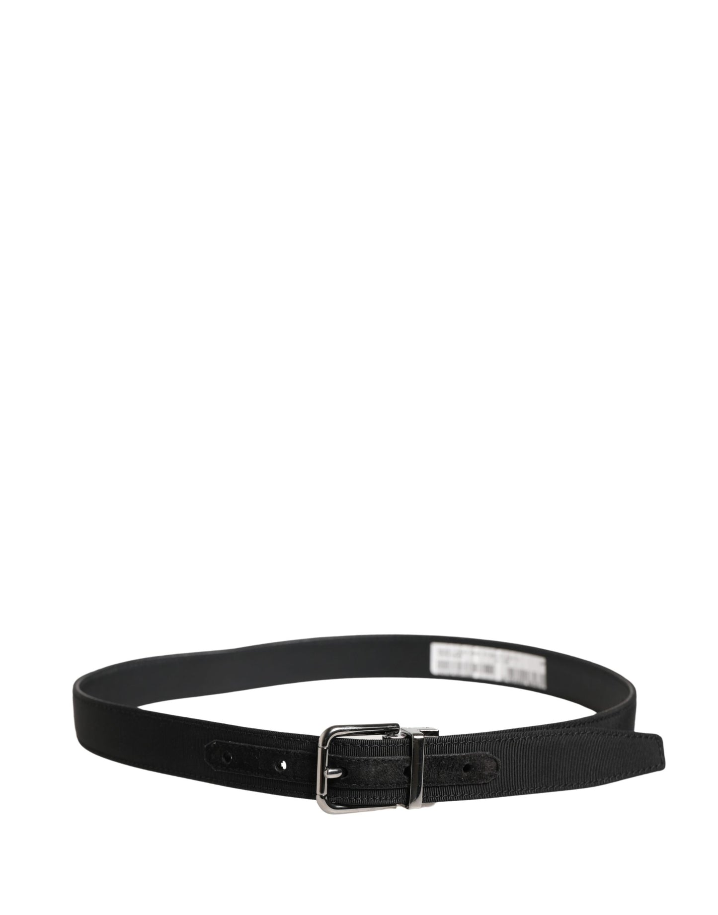 Dolce & Gabbana Men Black Viscose Leather Metal Buckle Belt Curated Luxury Accessories by Orvyn