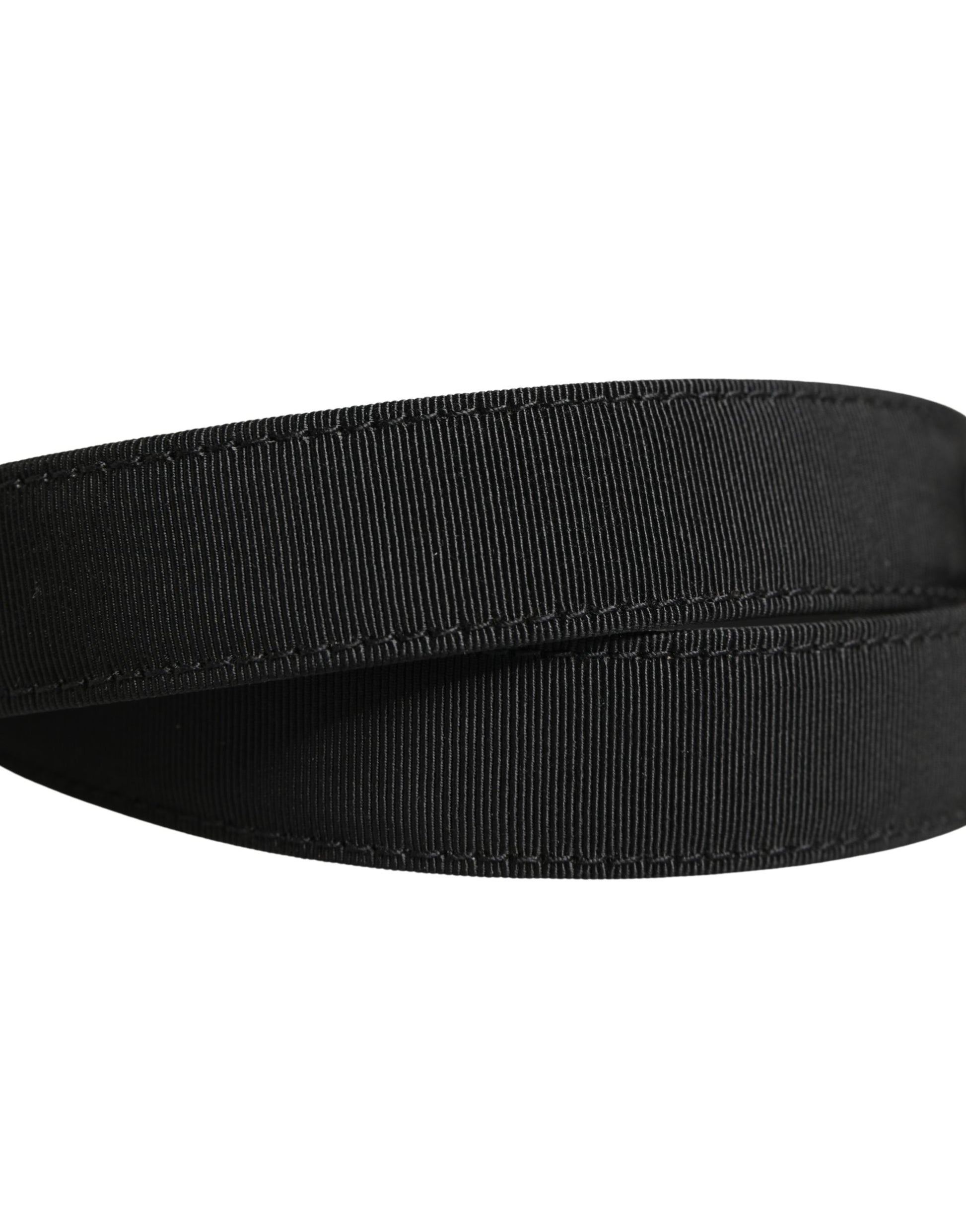 Dolce & Gabbana Men Black Viscose Leather Metal Buckle Belt Curated Luxury Accessories by Orvyn