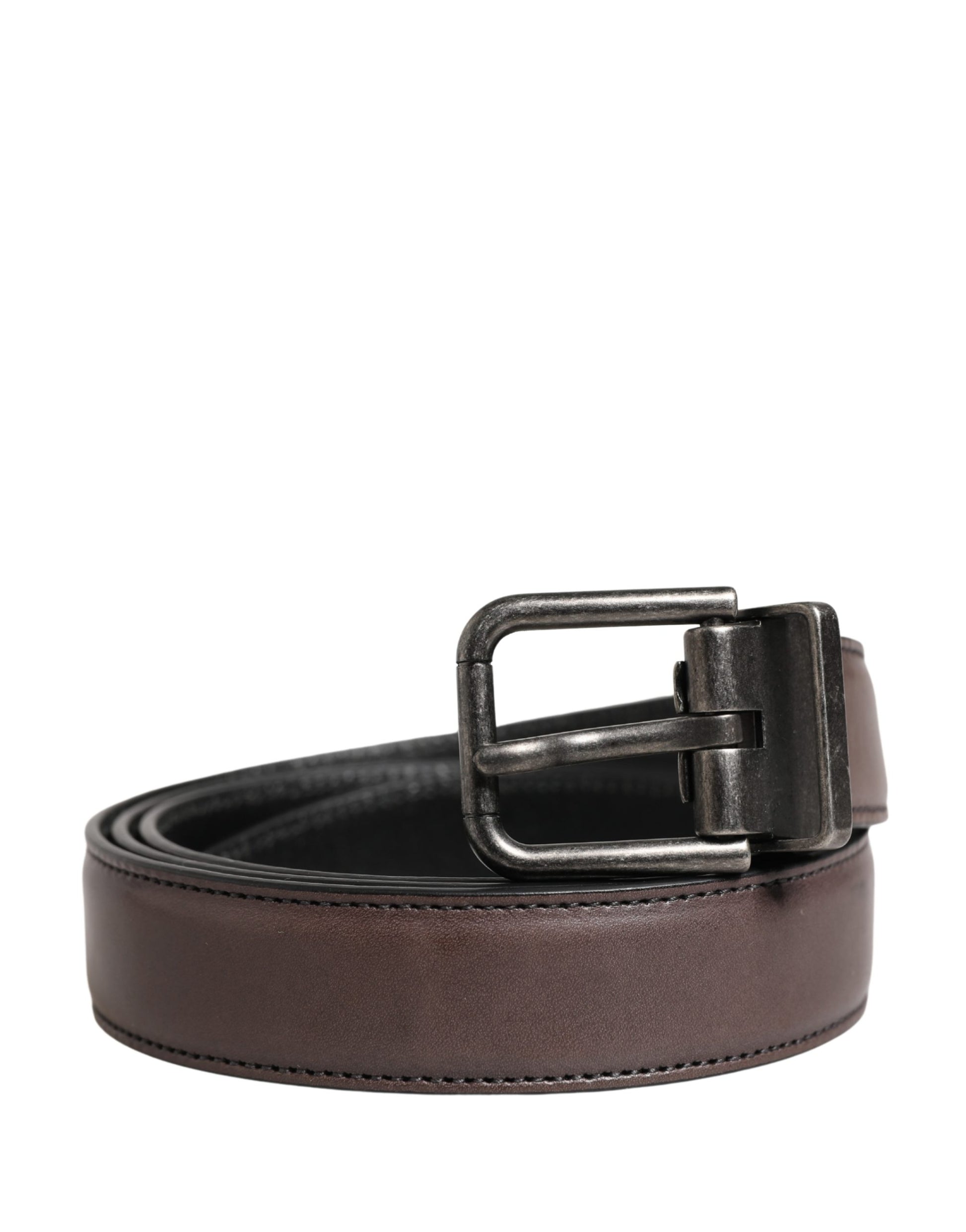 Dolce & Gabbana Men Brown Classic Leather Metal Buckle Belt Curated Luxury Accessories by Orvyn