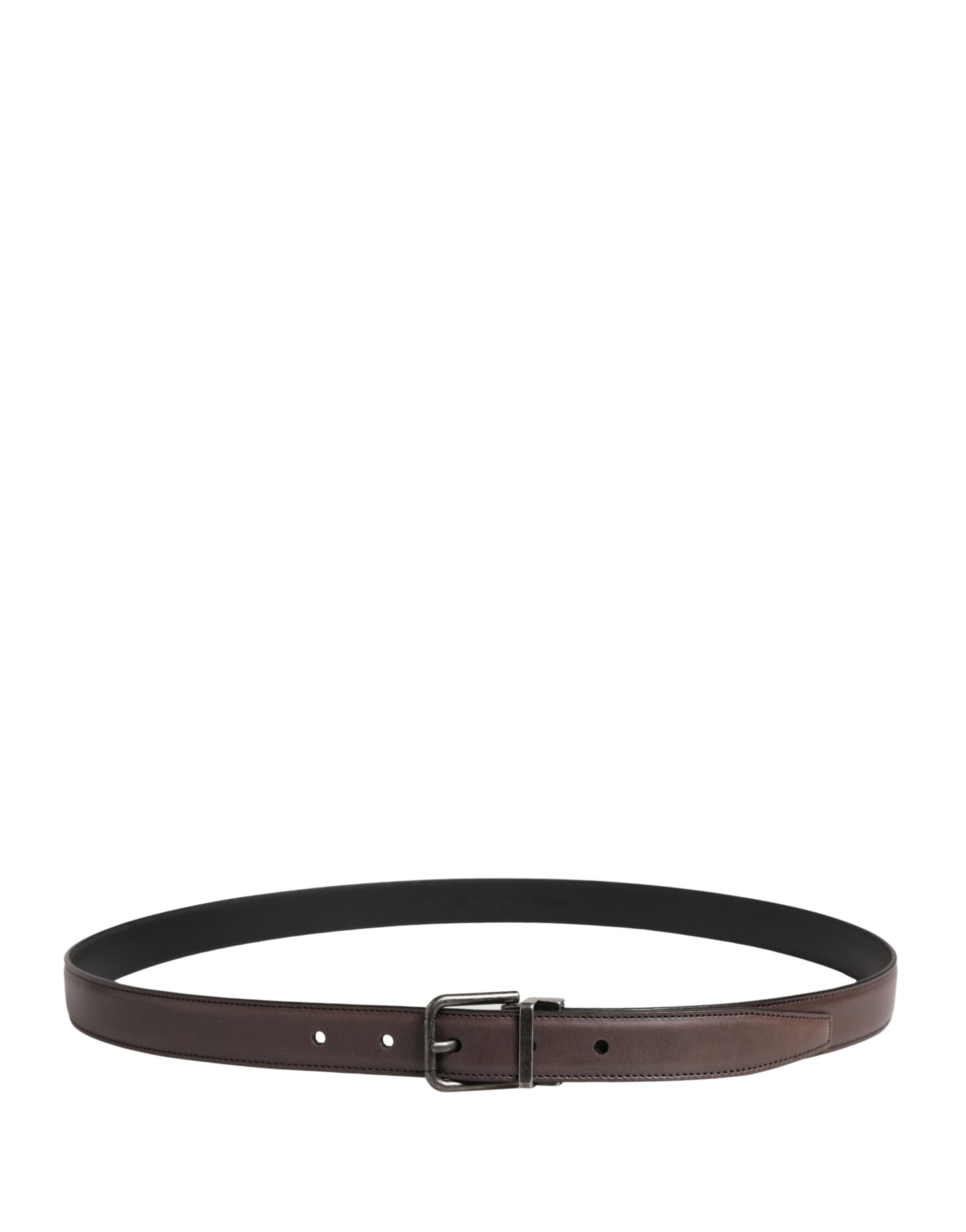Dolce & Gabbana Men Brown Classic Leather Metal Buckle Belt Curated Luxury Accessories by Orvyn