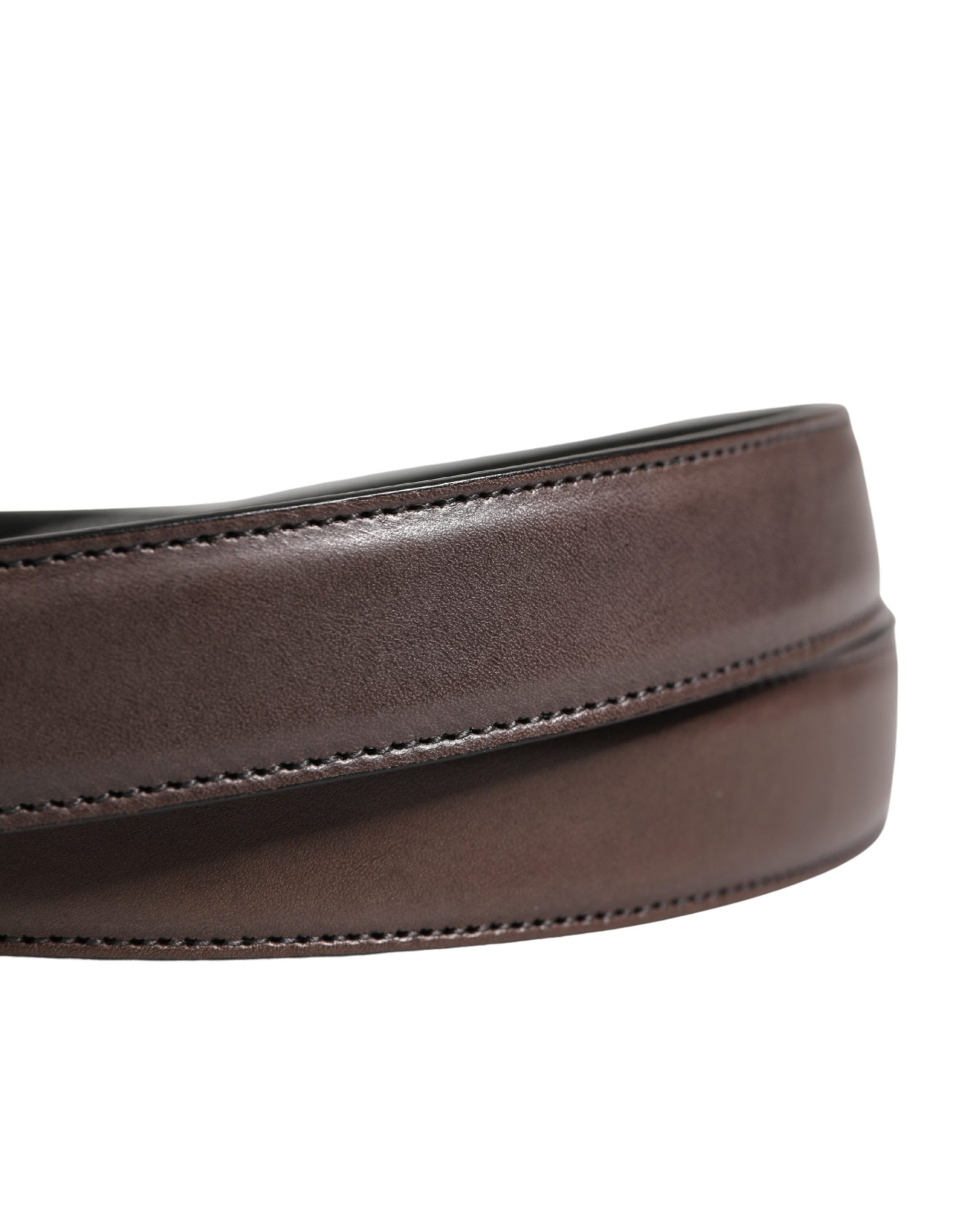 Dolce & Gabbana Men Brown Classic Leather Metal Buckle Belt Curated Luxury Accessories by Orvyn