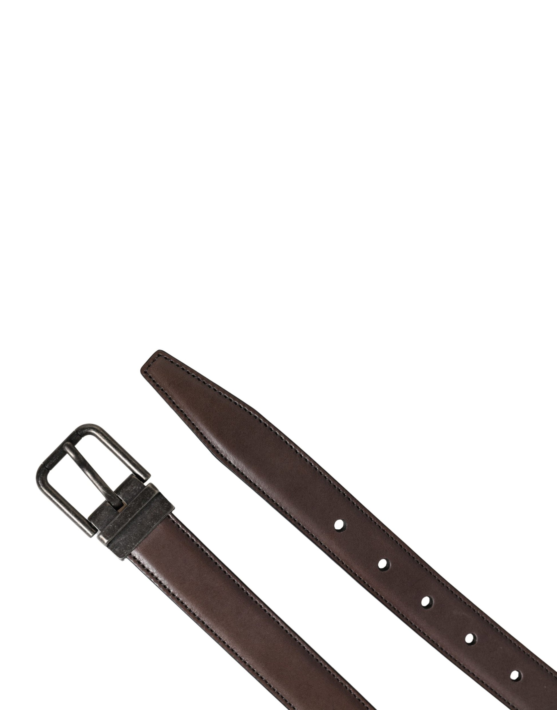 Dolce & Gabbana Men Brown Classic Leather Metal Buckle Belt Curated Luxury Accessories by Orvyn
