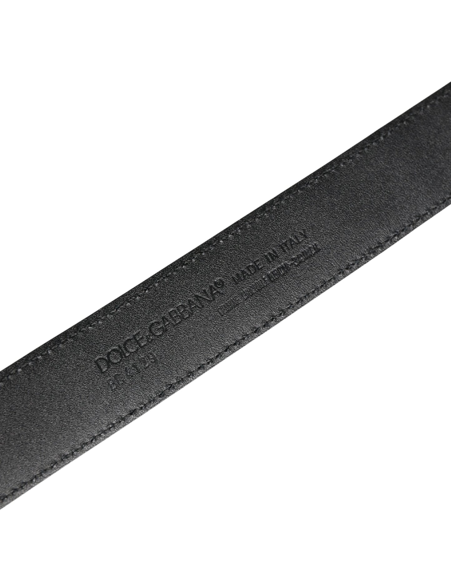 Dolce & Gabbana Men Black Exotic Leather Logo Buckle Belt Curated Luxury Accessories by Orvyn