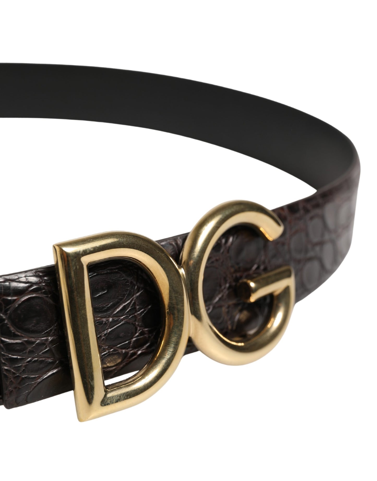 Dolce & Gabbana Men Black Exotic Leather Logo Buckle Belt Curated Luxury Accessories by Orvyn