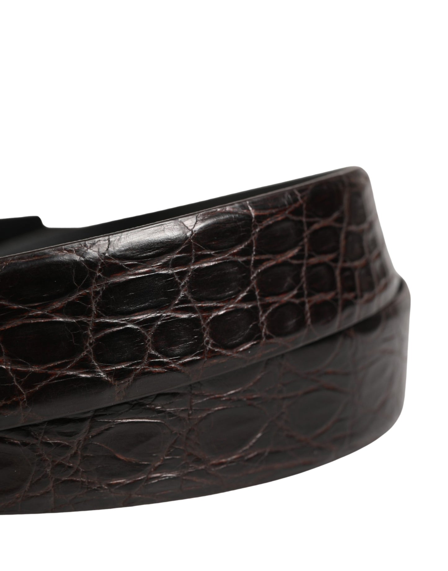 Dolce & Gabbana Men Black Exotic Leather Logo Buckle Belt Curated Luxury Accessories by Orvyn