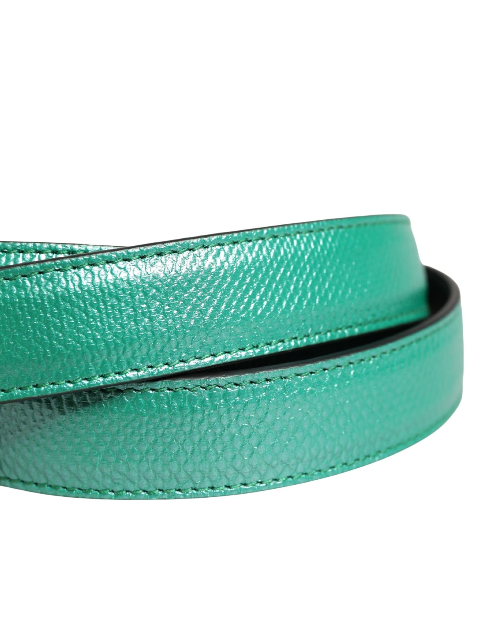 Dolce & Gabbana Men Green Classic Leather Metal Buckle Belt Curated Luxury Accessories by Orvyn