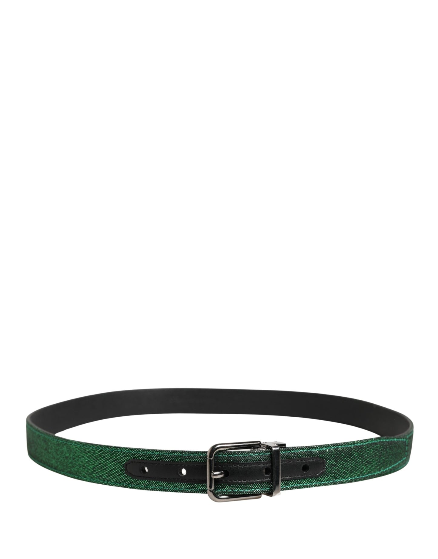 Dolce & Gabbana Men Green Lurex Polyester Metal Buckle Belt Curated Luxury Accessories by Orvyn