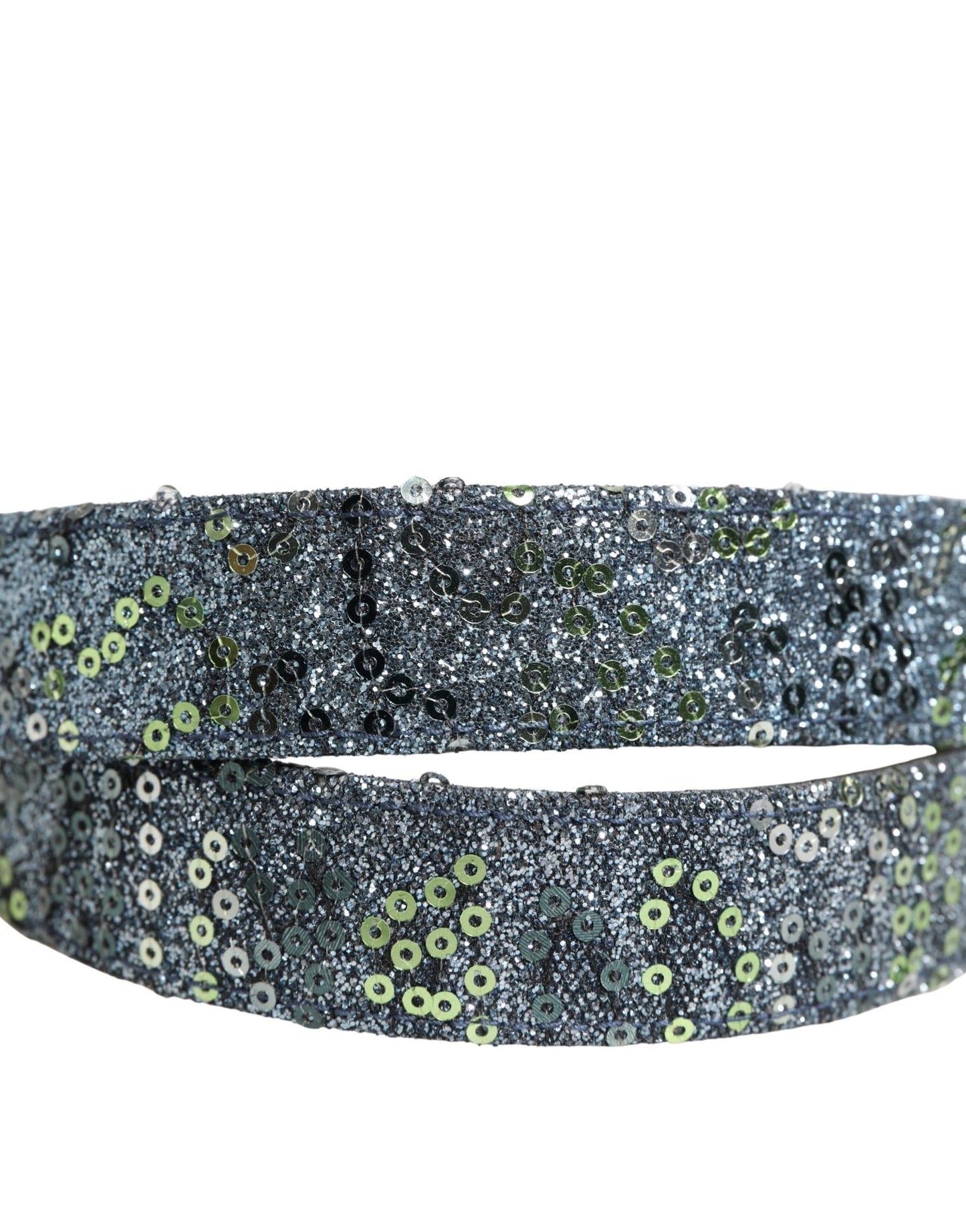 Dolce & Gabbana Men Multicolor Sequin Silver Metal Buckle Belt Curated Luxury Accessories by Orvyn