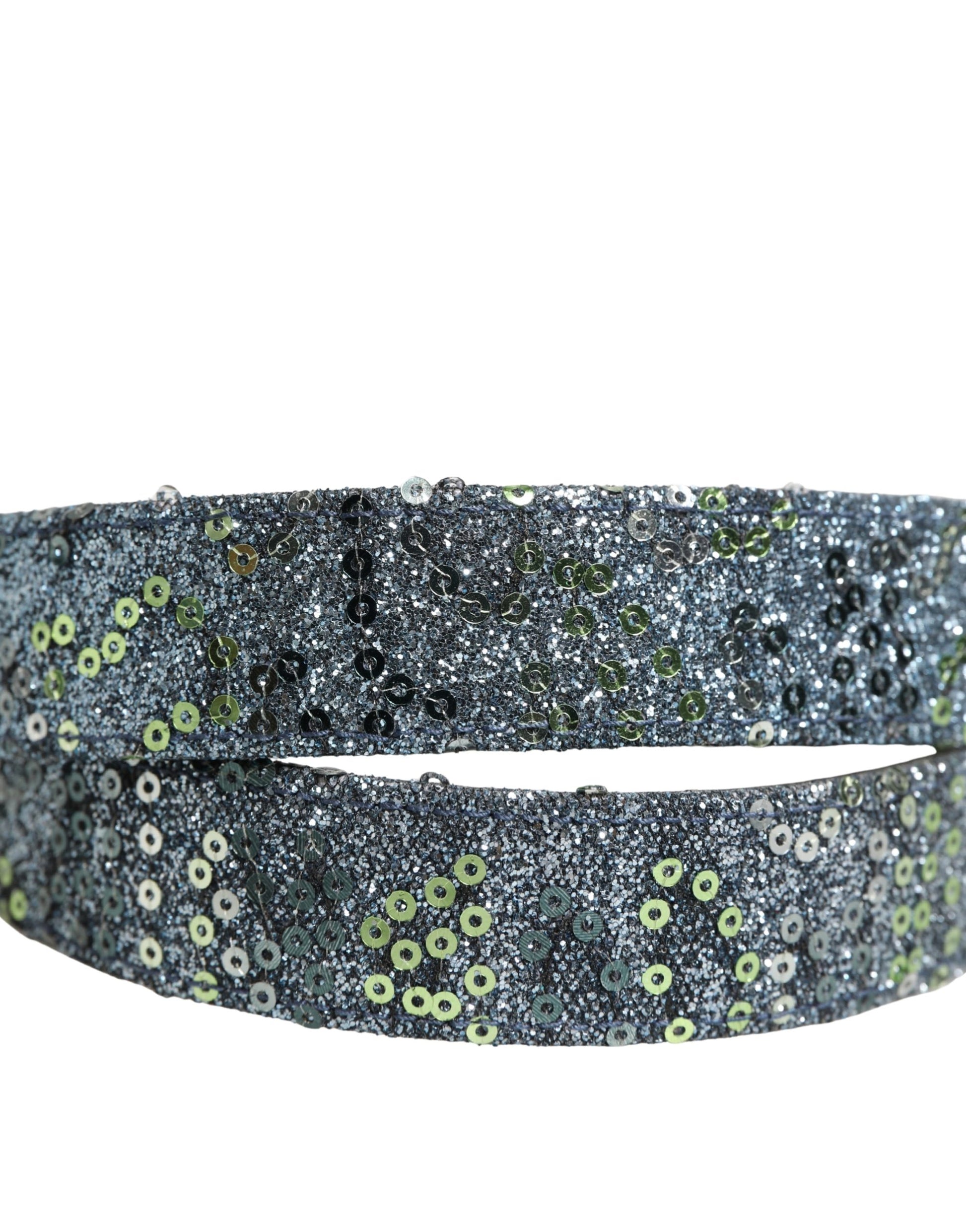Dolce & Gabbana Men Multicolor Sequin Silver Metal Buckle Belt Curated Luxury Accessories by Orvyn