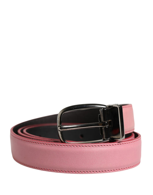 Dolce & Gabbana Men Pink Classic Leather Metal Buckle Belt Curated Luxury Accessories by Orvyn