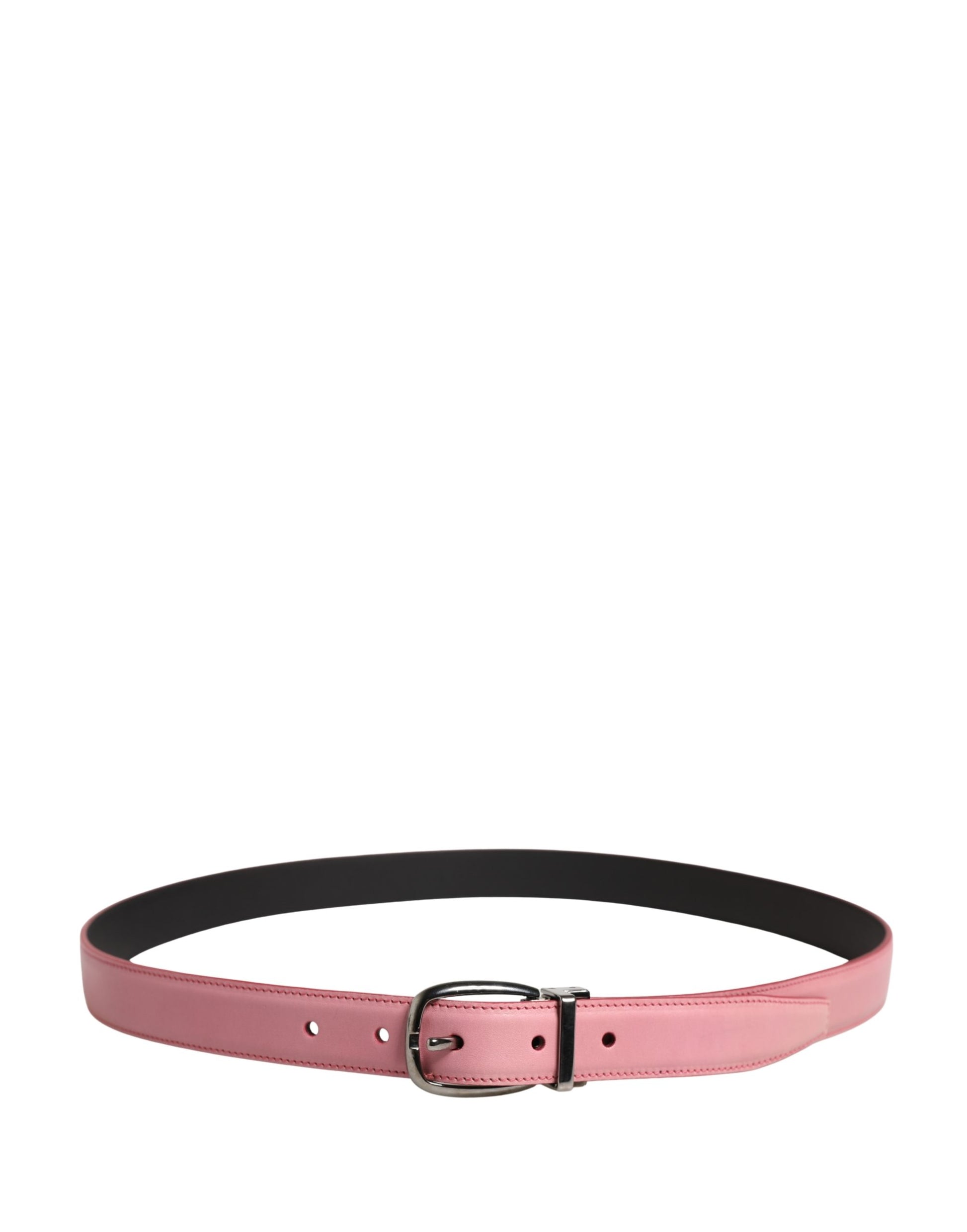 Dolce & Gabbana Men Pink Classic Leather Metal Buckle Belt Curated Luxury Accessories by Orvyn