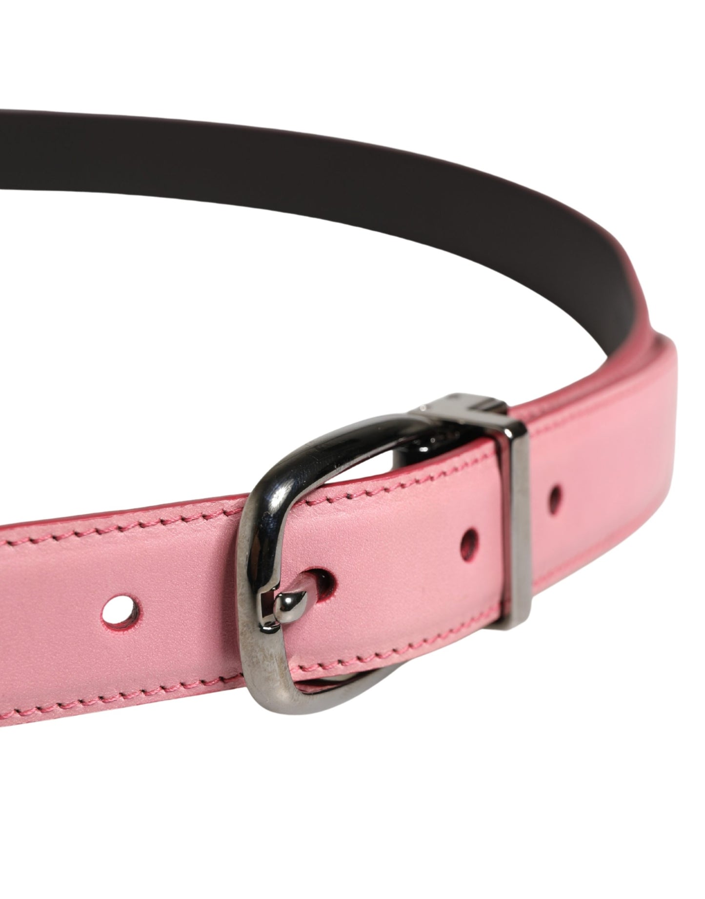 Dolce & Gabbana Men Pink Classic Leather Metal Buckle Belt Curated Luxury Accessories by Orvyn
