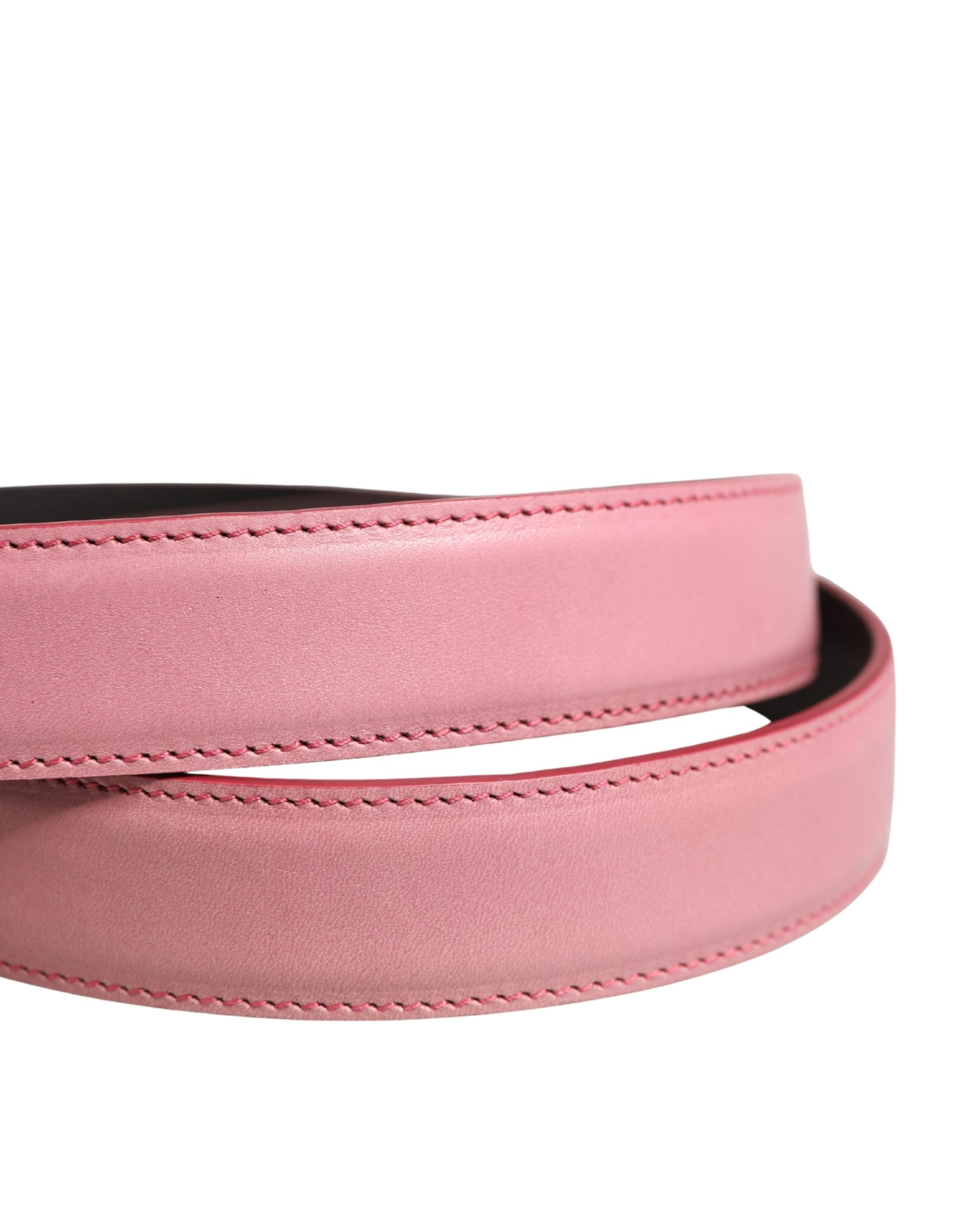 Dolce & Gabbana Men Pink Classic Leather Metal Buckle Belt Curated Luxury Accessories by Orvyn