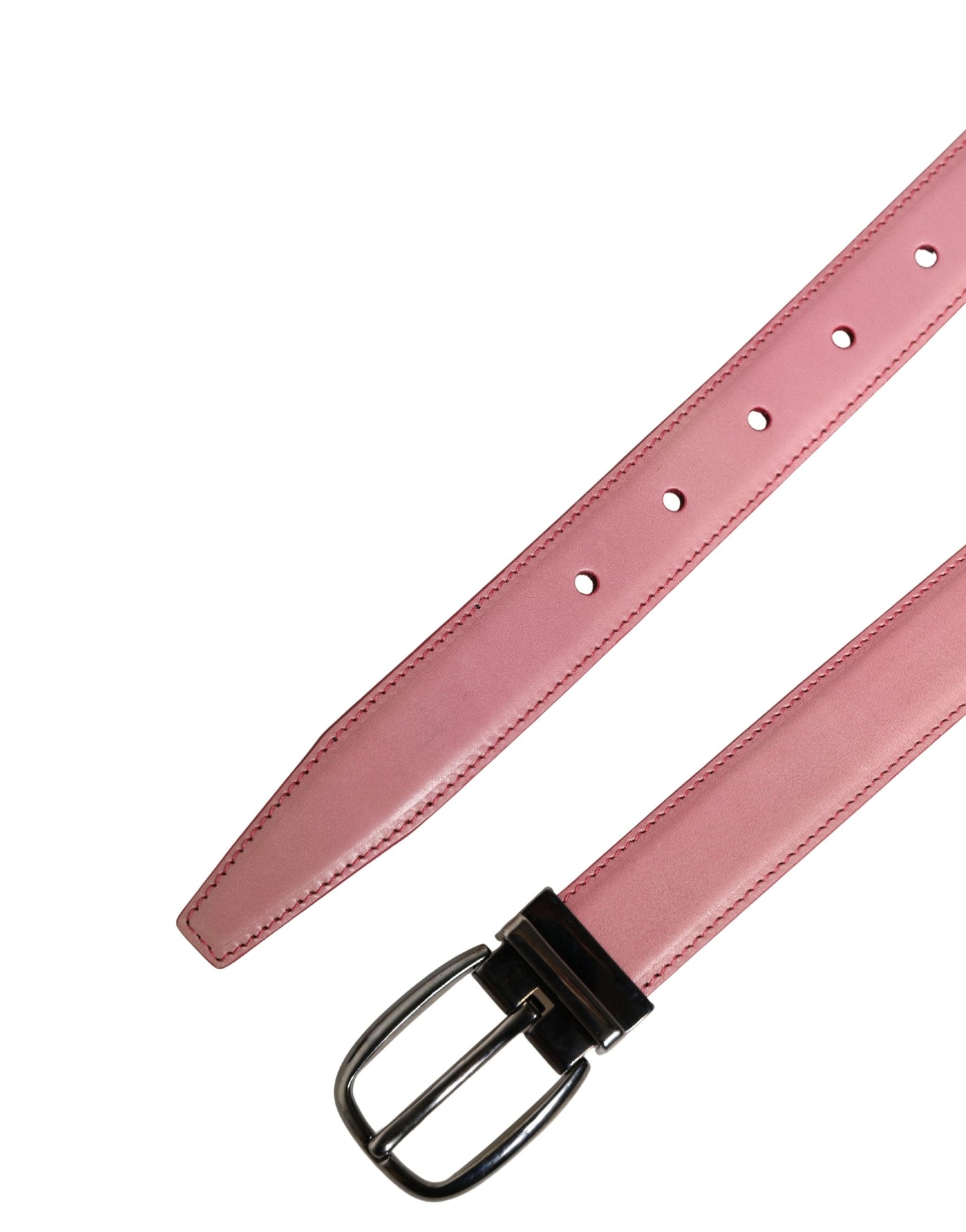 Dolce & Gabbana Men Pink Classic Leather Metal Buckle Belt Curated Luxury Accessories by Orvyn