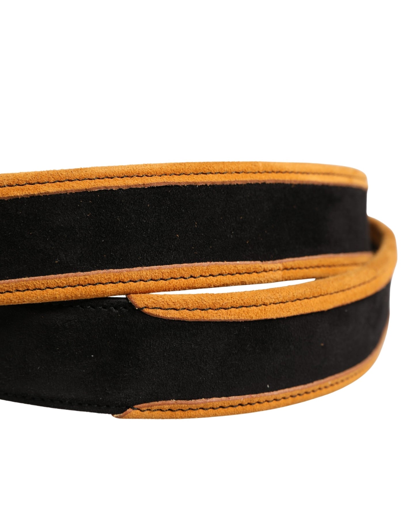 Dolce & Gabbana Men Black Orange Polyester Metal Buckle Belt Curated Luxury Accessories by Orvyn